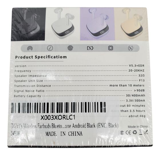 XY-16 ENC-LED Display Wireless Noise Reduction Earbuds Bluetooth HD Black New - Picture 2 of 4